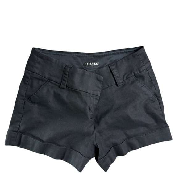 Express Pants - Express High Waist Black Shorts with Relaxed Style